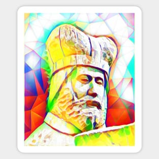 Geoffrey of Monmouth Golden Colourful Portrait | Geoffrey of Monmouth Artwork 11 Sticker